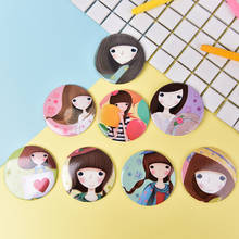 1Pc Girl Mini Cartoon Pocket Makeup Mirror Cosmetic Compact Mirrors Home Office Make Up Hand Use Multi Styles 2024 - buy cheap