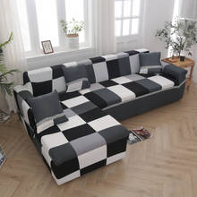 Capa elástica de sofá para sala de estar, padrão xadrez, muitos estilos de capa de sofá moderno 2024 - compre barato