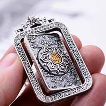 Pingente de prata esterlina 925 real, talisman, prata tailandesa, mantra, budismo, joia, seis palavras, gravados, etiquetas de estampa 2024 - compre barato