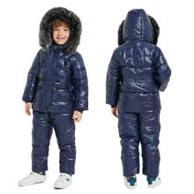 Jaqueta de inverno infantil, macacão para crianças, casacos para meninas e meninos, conjunto de inverno com 2 peças 2024 - compre barato