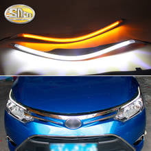 Para Toyota Vios 2012-2015-LED faro frente cejas luz diurna DRL con amarillo de luz de señal de giro 2024 - compra barato