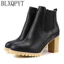 BLXQPYT New Big Size 34-48 Round toe High Heels Warm Winter boots Women 2019 fashion platform Ankle Boots zapatos de mujer 172-8 2024 - buy cheap