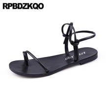 Summer Toe Ring Comfortable Cheap Black Korean Slingback Female Designer Open Women Sandals Flat Casual Ladies Shoes Fashion 2024 - buy cheap