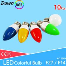 10pcs Led Bulb LED Lamp Colorful E14 E27 3W G45 C35 RGB Led candle Light SMD 2835 AC 220V 240V Flashlight Globe Bulbs Home Decor 2024 - buy cheap