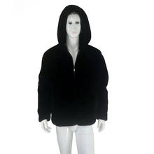 Fashion winter faux Mink fur hooded coat Men Black color warm Elegant Soft comfortable mink fur hooded jacket male outwear coats 2024 - buy cheap