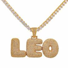 Nome personalizado bolha letras pingente colar hip hop masculino personalizado jóias ouro prata charme correntes presentes 2024 - compre barato