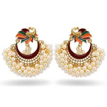 Ethnic Indian Imitation Pearl Colorful Peacock Drop Earrings For Women Jhumka Gold Color Drop Earrings Gypsy Jewelry 2024 - buy cheap