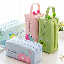 21 x 9 x 8.5 cm large capacity pencil case double zipper pencil bag cartoon pencil box canvas stationery bag school supplies 2024 - buy cheap