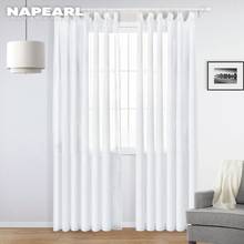 NAPEARL-cortina de tul transparente para sala de estar, tratamiento para ventana de dormitorio, acabado, decoración de muebles 2024 - compra barato