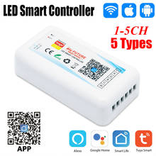 Controle inteligente wi-fi led dc 5-24v voz alexa única cct controle rgb rgbw com dimmer led para faixa de luz led 2024 - compre barato