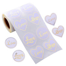 300pcs Clear Gold Love Stickers Seal Labels 4 Types Pattern Round Love Sticker Wedding Party Supplies for stationery sticker 2024 - buy cheap