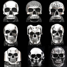 Fashion Gothic Punk Detail Skull Rings for Men Retro Skeleton Devil Male Ring Stainless Steel Skulls Exaggeration Ring Jewelry 2024 - buy cheap