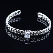 925 Sterling Silver Jewelry Thai Silver Bangle Punk Zircon Rope Chian Cuff Bracelets & Bangles pulseras 2024 - buy cheap