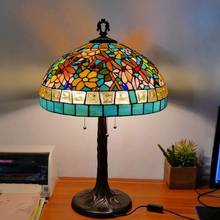 WOERFU новая настольная лампа Тиффани Aolly база E27 * 3 шт освещения Спальня Гостиная Смола основа для настольной лампы 2024 - купить недорого