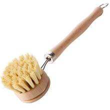 Natural Brush Wooden Long Handle Pan Pot Brush Dish Bowl Washing Cleaning Brush Household Kitchen Gadgets Brushes Cleaning Tools 2024 - buy cheap