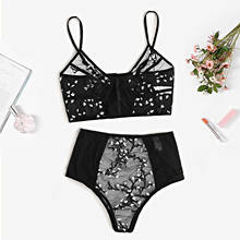 Sexy Underwear Women Floral Lace Embroidery Bra Lingerie Ladies Perspective Push Up Bra Underwear Set Intimates Bra & Brief Sets 2024 - buy cheap