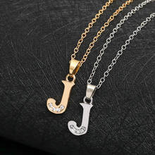 1 English letter J fashion lucky Monogram necklace 26 alphabet Initial sign mother friend family name gift necklace jewelry 2024 - buy cheap