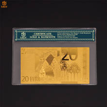 24k ouro notas 20 euro cor notas replica coleção dinheiro de papel real com proteção coa 2024 - compre barato
