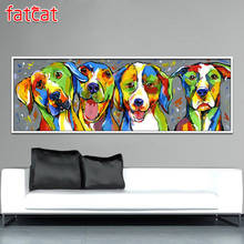 Fatcat grande 5d diy pintura daipor abstrato cachorro fofo quadrado completo strass bordado venda de animais de estimação decoração ae1152 2024 - compre barato