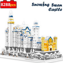 8828pcs+ Snowing Swan Castle Building Blocks Diamond Famous Architecture Micro Bricks Toys for Children Kid Christmas Gift 2024 - buy cheap