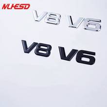 MLHESD  Car Chrome Metal sale V6 V8 logo 3D metal Car Sticker Emblem Badge rear trunk Displacement Decoration styling 2024 - buy cheap