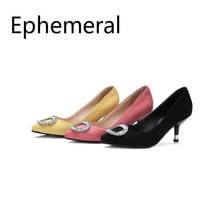 Women Crystal Pumps Princess Shoes Stilettos Nice Looking Flock Thin Hight Heel Shoes Slip-ons Cute Super Plus Size 17-3 Black 2024 - buy cheap