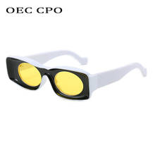 OEC CPO Vintage Square Sunglasses Women Men  NEW Oversized Trendy Hip hop Sunglasses Men Female Shades Candy Clear Lens  O111 2024 - buy cheap