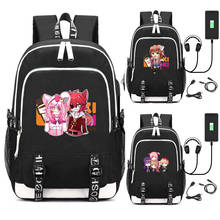 2020 quente anime doki doki literatura clube mochila saco porta usb/fone de ouvido mochila saco adolescente estudante escola portátil cosplay 2024 - compre barato