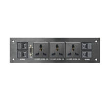 Panel de enchufe de aleación de aluminio negro cepillado, toma de corriente de pared de escritorio Multimedia, puerto VGA de red, toma de mesa de oficina 2024 - compra barato