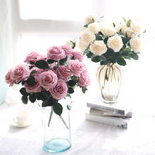 Букет роз искусственный цветок розы Шелковый Искусственный цветок для свадьбы ваза украшение цветок ветка Роза Цветок голова 2024 - купить недорого