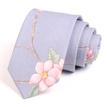 Corbata con estampado Floral para hombre, corbatas de algodón de 7CM, traje de negocios, corbata de trabajo, corbata de cuello informal con caja de regalo, 2020 2024 - compra barato