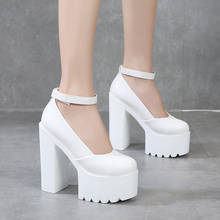 Sapatos de salto alto à prova d'água da moda, calçado feminino branco de salto alto com 14 cm e modelo de caminhada para casamento 2024 - compre barato