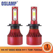 Oslamp-bombilla LED para faro delantero de coche, luces Hi-Lo de 70W, 7000LM, COB, 9005 K, 9006 K, 12V, 24V, H1, H4, H7, H11, H1, H3, H13, 6500, 4300 2024 - compra barato