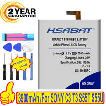 Аккумулятор HSABAT 3900 мА · ч для Sony Xperia C3, T3, S55T, S55U, D2502, D2533, M50W, D5103, LIS1546ERPC 2024 - купить недорого