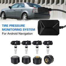 Tire Pressure Monitoring System With 4 Sensors Android Navigation Alarm System Wireless Transmission TPMS USB Android Car TPMS 2024 - buy cheap