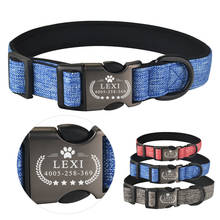 Personalized Dog Collar Soft Fabric Collar Custom Engraved Dogs Name Buckle S-L 2024 - buy cheap