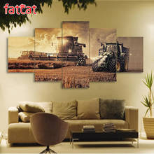 FATCAT-pintura de diamante artesanal, 5 piezas, paisaje de Tractor de granja, 100%, taladro redondo cuadrado, bordado de diamantes, decoración del hogar, AE890 2024 - compra barato