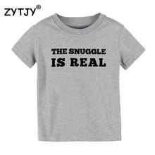 Детская футболка с принтом «Snuggle is Real» футболка для девочек, детская одежда для малышей Забавные футболки Tumblr, CZ-133 2024 - купить недорого