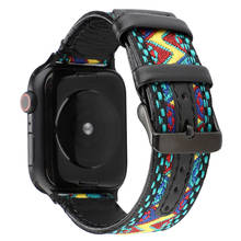 Ремешок для Apple Watch Band Series 5 4 40 мм 44 мм correas модный браслет из натуральной кожи для iWatch 3 2 1 38 мм 42 мм наручный ремень 2024 - купить недорого