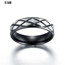 UAH Factory Price Trendy Wholesale Black Oil Drip Rings Women Wedding Ring In Black Color  Ring Dropshipping Men Jewellry 2024 - buy cheap