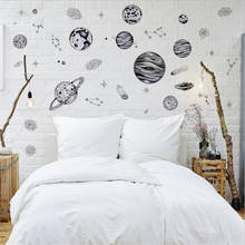 Adesivo de parede planetas espaçosa, decoração de parede para quarto, sala de estar, mural de arte moderna para quartos de crianças 2024 - compre barato