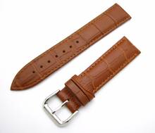 CARLYWET 12 14 16 18 20 22 24mm Real Claf Leather Light Brown Luxury Alligator Grain Watch Band Strap For Casio Seiko Fossil IWC 2024 - buy cheap