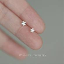 Pendientes de plata esterlina 925 para mujer, aretes de estrella de cinco puntas de cristal Pavé de oro de 14k, joyería de boda Simple, regalo 2024 - compra barato