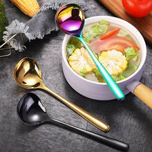 20 x 5.7CM Korean Long Handle Thicken Soup Spoon 304 Stainless Steel Family Soup Scoop Hotel Home Tableware Kitchen Accessories 2024 - buy cheap