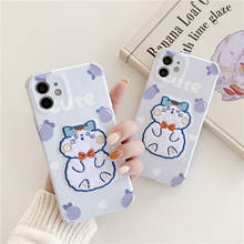 Retro kawaii plush embroidery art cat japanese Phone Case For iPhone 12 11 Pro Max Xr Xs Max 7 8 Plus 7Plus case Cute Soft cover 2024 - buy cheap