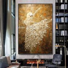 Arthyx Thick Texture Ballet Dancer Oil Painting On Canvas Handmade Modern Abstract Wall Pictures For Living Room Home Decoration 2024 - buy cheap