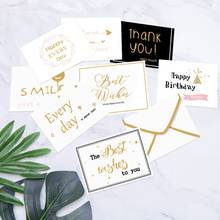 100 Uds. De sobres de color bronce con tarjetas, invitación de feliz cumpleaños, regalo blanco, los mejores deseos, 9,5x7CM 2024 - compra barato