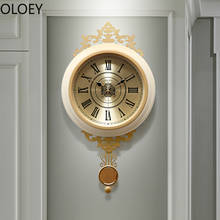 Reloj de pared oscilante dorado de lujo, accesorio de Metal para decoración del hogar, arte 3d, Relojes de pared silenciosos para sala de estar, mecanismo grande, diseño moderno, oferta 2024 - compra barato
