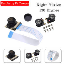 Raspberry Pi 3 камера ночного видения «рыбий глаз» 5 Мп OV5647 130 градусов фокусная регулируемая камера для Raspberry Pi 4 3 Model B Pi 4B 3B + 2024 - купить недорого