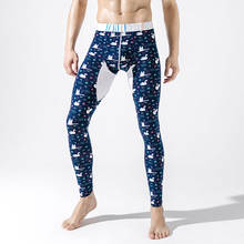 Pijama sexy de algodão masculino, roupa íntima térmica apertada e com elasticidade 2024 - compre barato